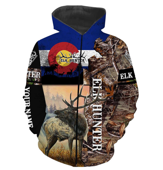 Colorado Elk Hunter 3D All Over Printed Shirts Personalized Gift TATS157 Zip up hoodie