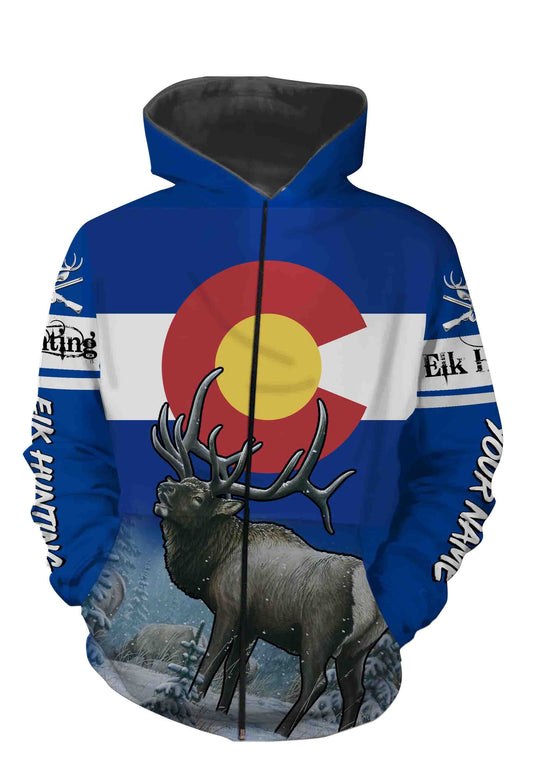 Colorado Elk Huting Custome Name 3D All Over Printed Shirts Personalized Gift TATS142