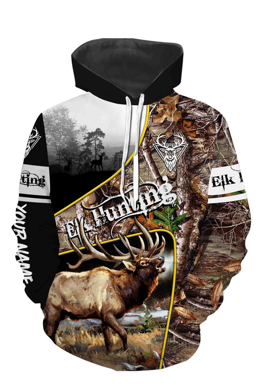 Elk Hunting Custome Name 3D All Over Printed Shirts Personalized Gift TATS138 Hoodie