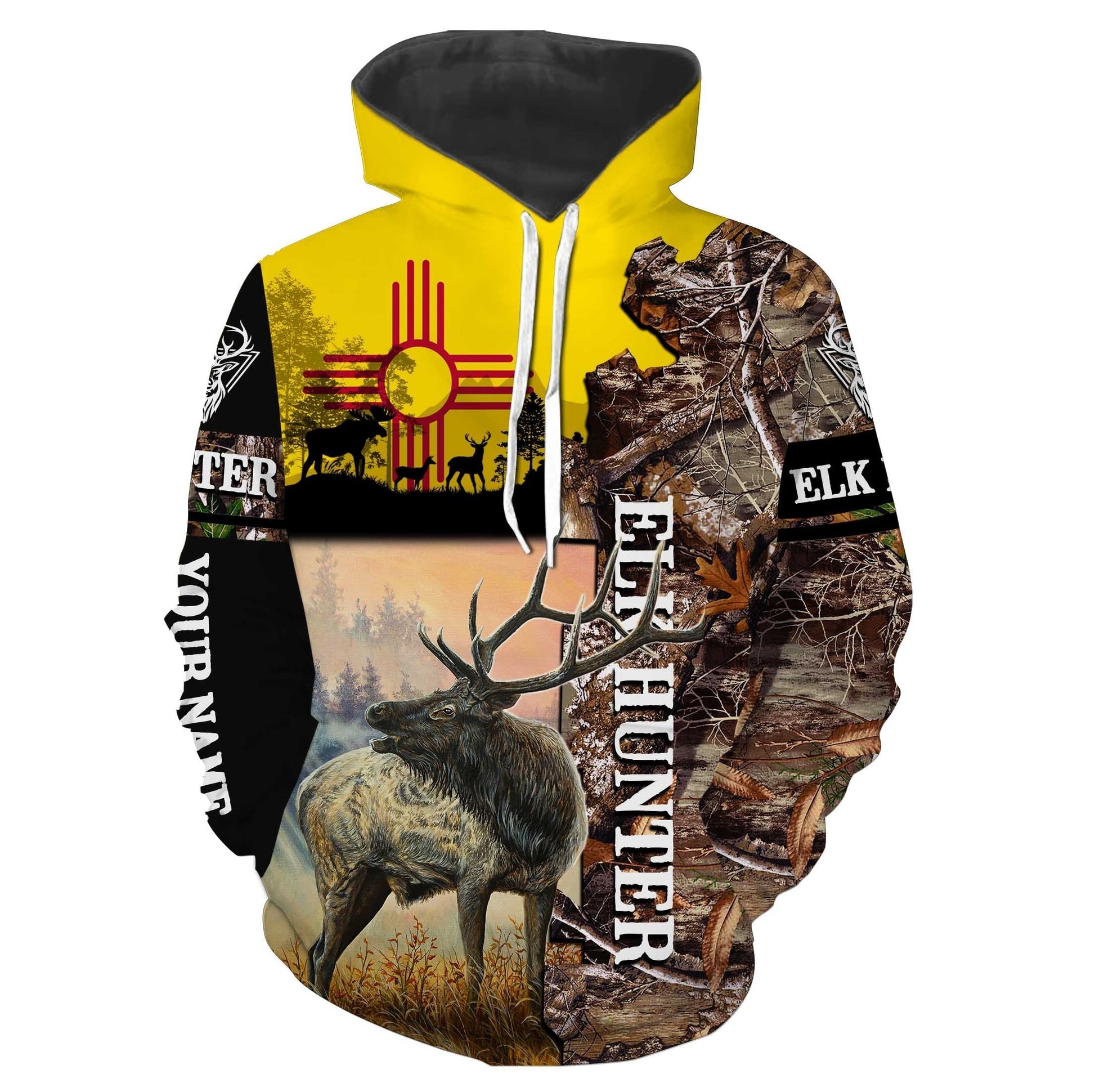 New Mexico Elk hunting custom name 3D All over print shirts personalized gift TATS164 Hoodie