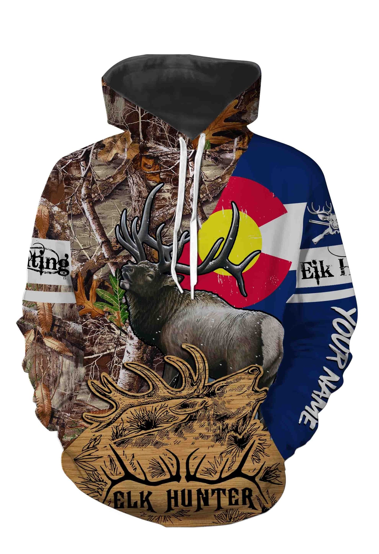 Colorado Elk Hunting Customize Name 3D All Over Printed Shirts Personalized Gift TATS117 Hoodie