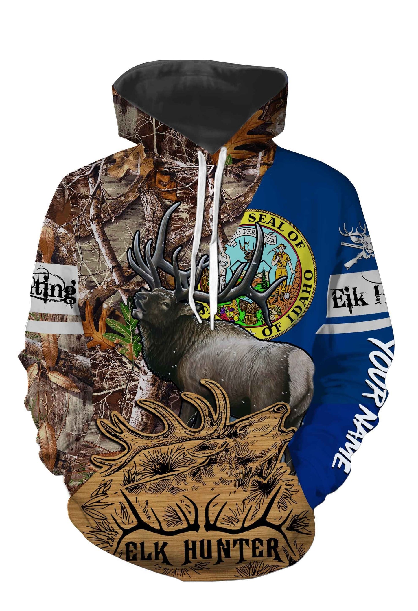 Idaho Elk Hunting Customize Name 3D All Over Printed Shirts Personalized Gift TATS123 Hoodie