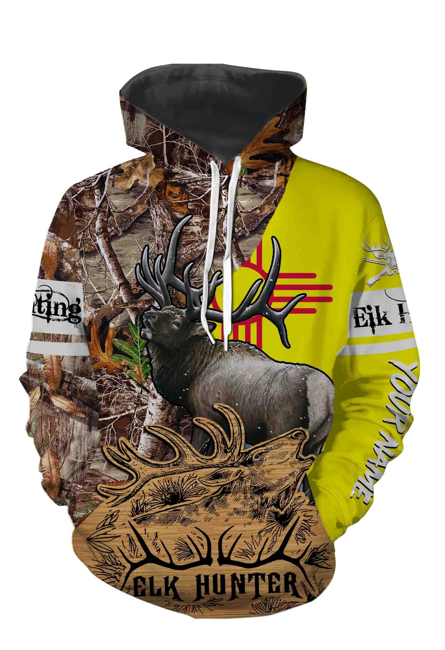 New Mexico Elk Hunting Customize Name 3D All Over Printed Shirts Personalized Gift TATS125 Hoodie