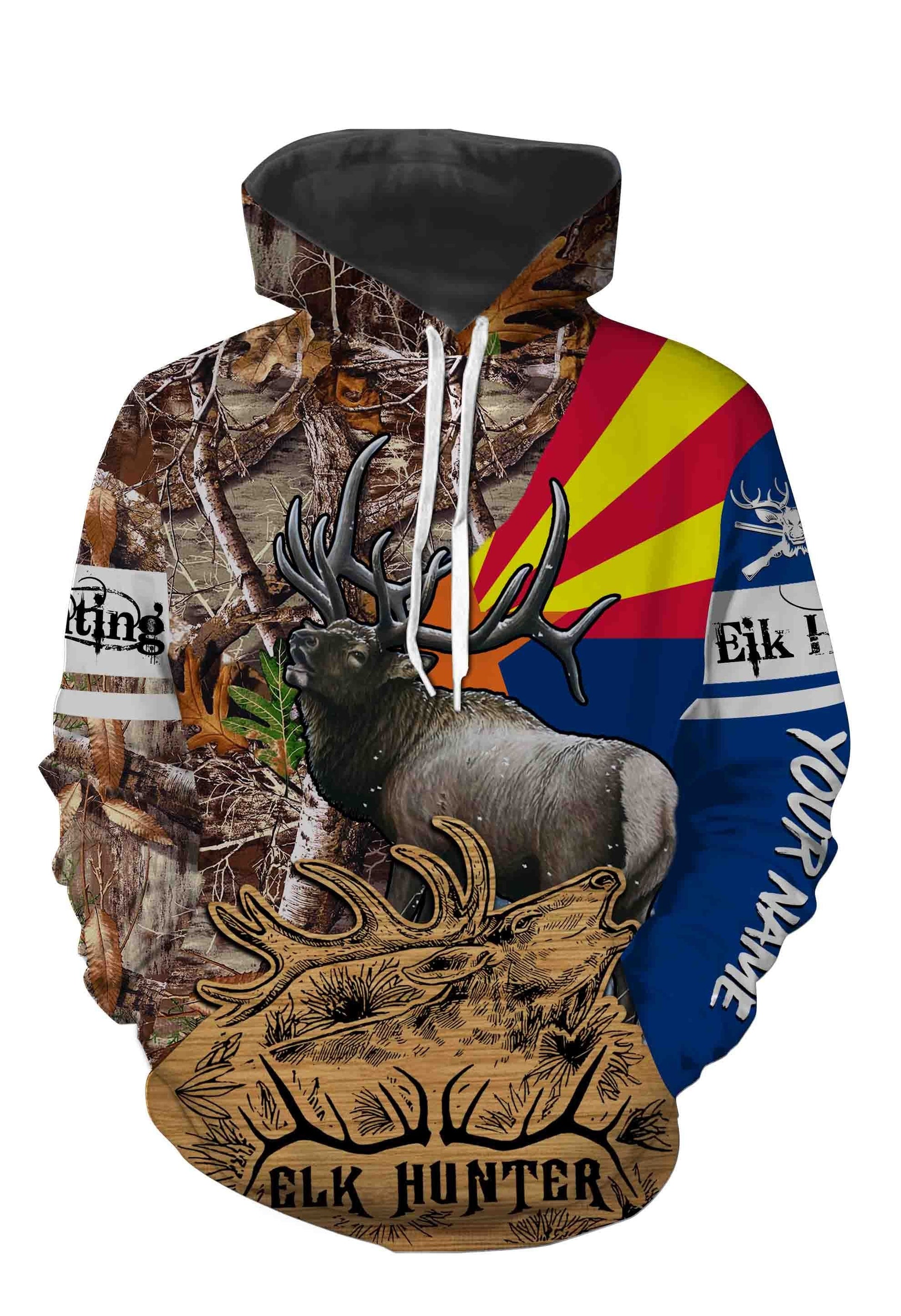 Arizona Elk Hunting Customize Name 3D All Over Printed Shirts Personalized Gift TATS127 Hoodie