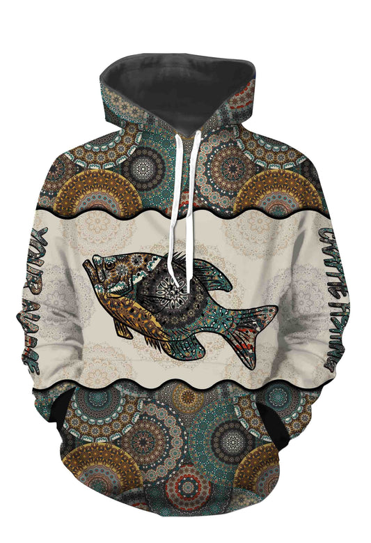 Crappie Fishing Vintage Mandala 3D All Over printed Customized Name Shirts Personalized Gift TATS129 Hoodie