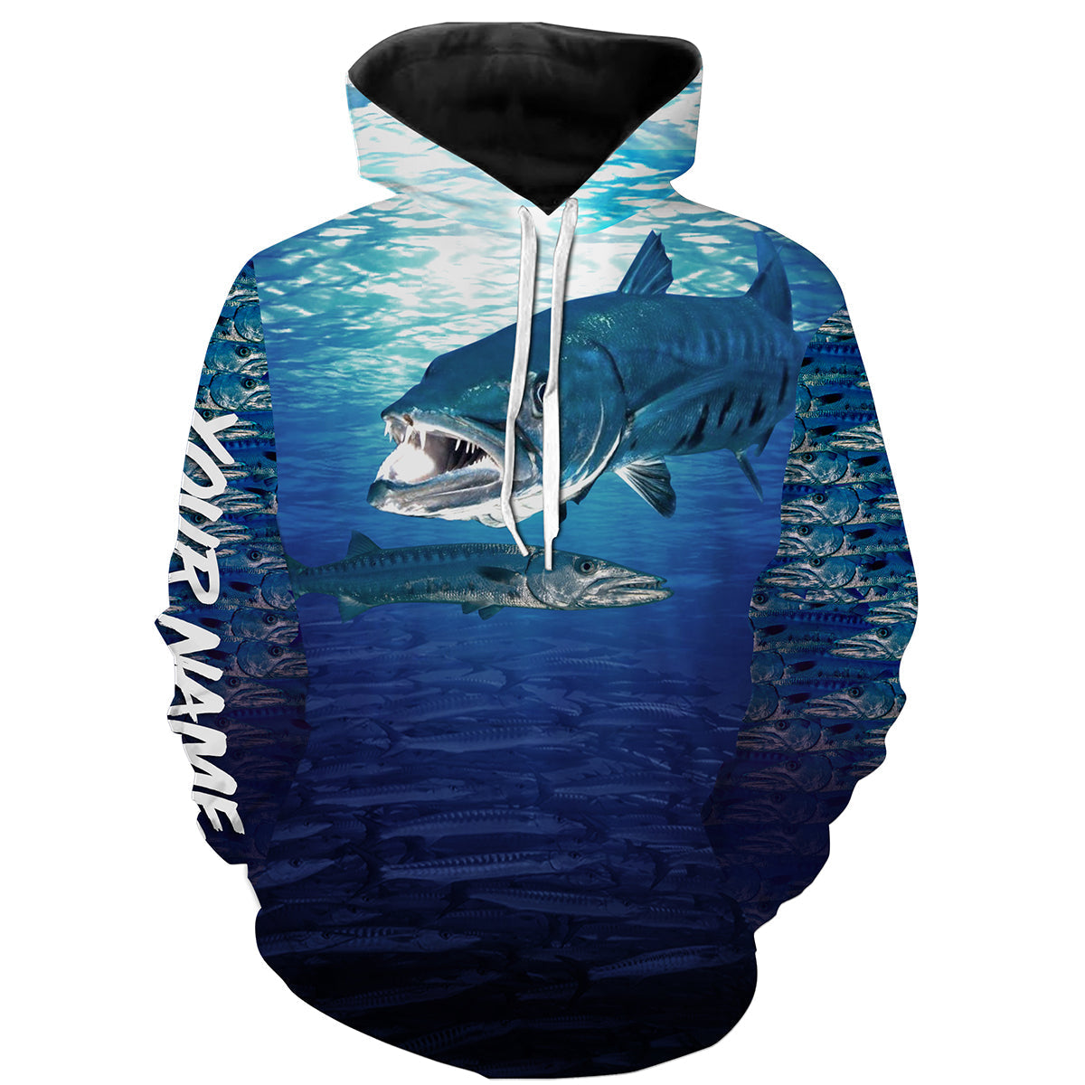 Great Barracuda Fishing Custom name All over print shirts - personalized fishing gift for men Hoodie