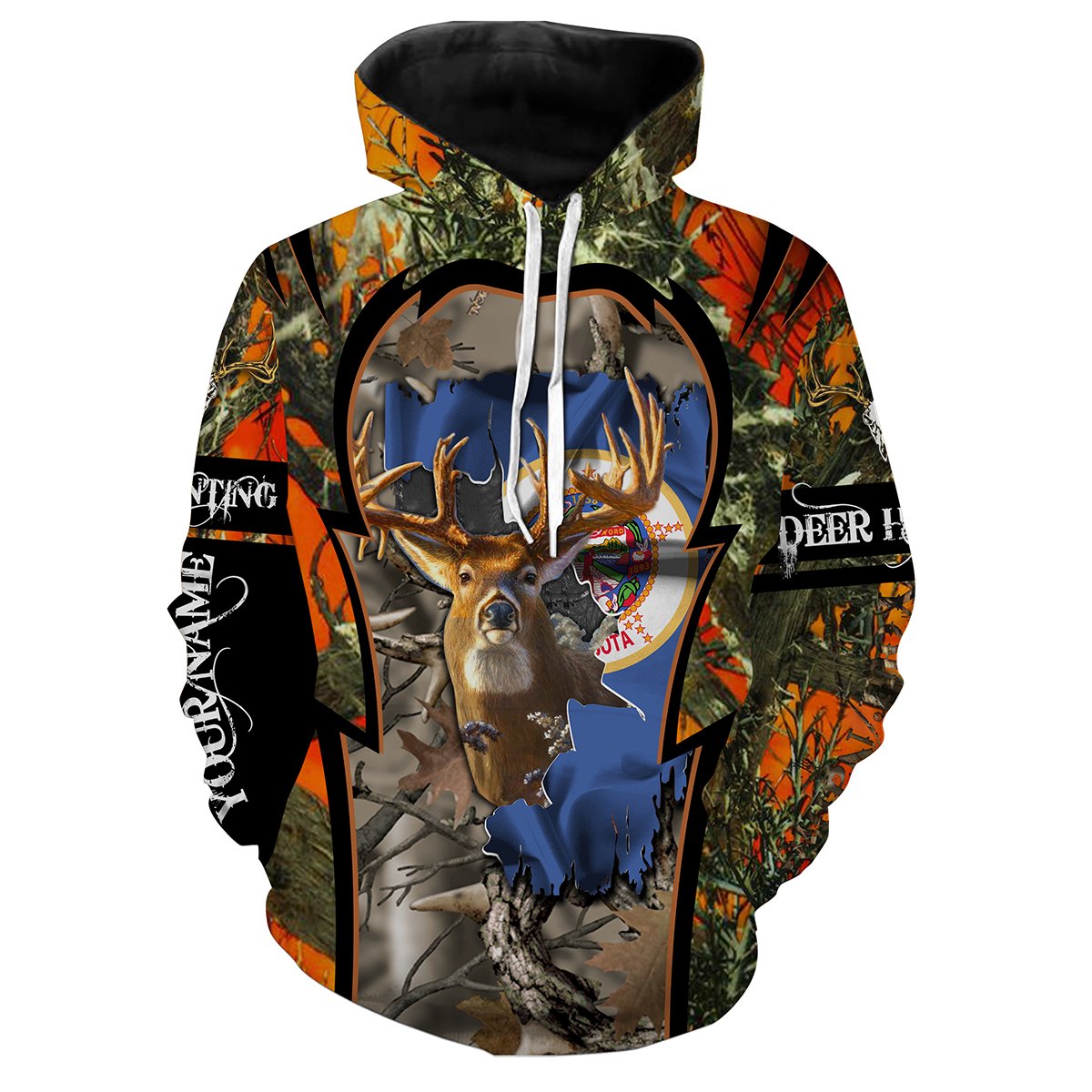 Minnesota Deer Hunting orange camo Customize 3D All over printed flag Hunting shirts for hunters - IPH2102