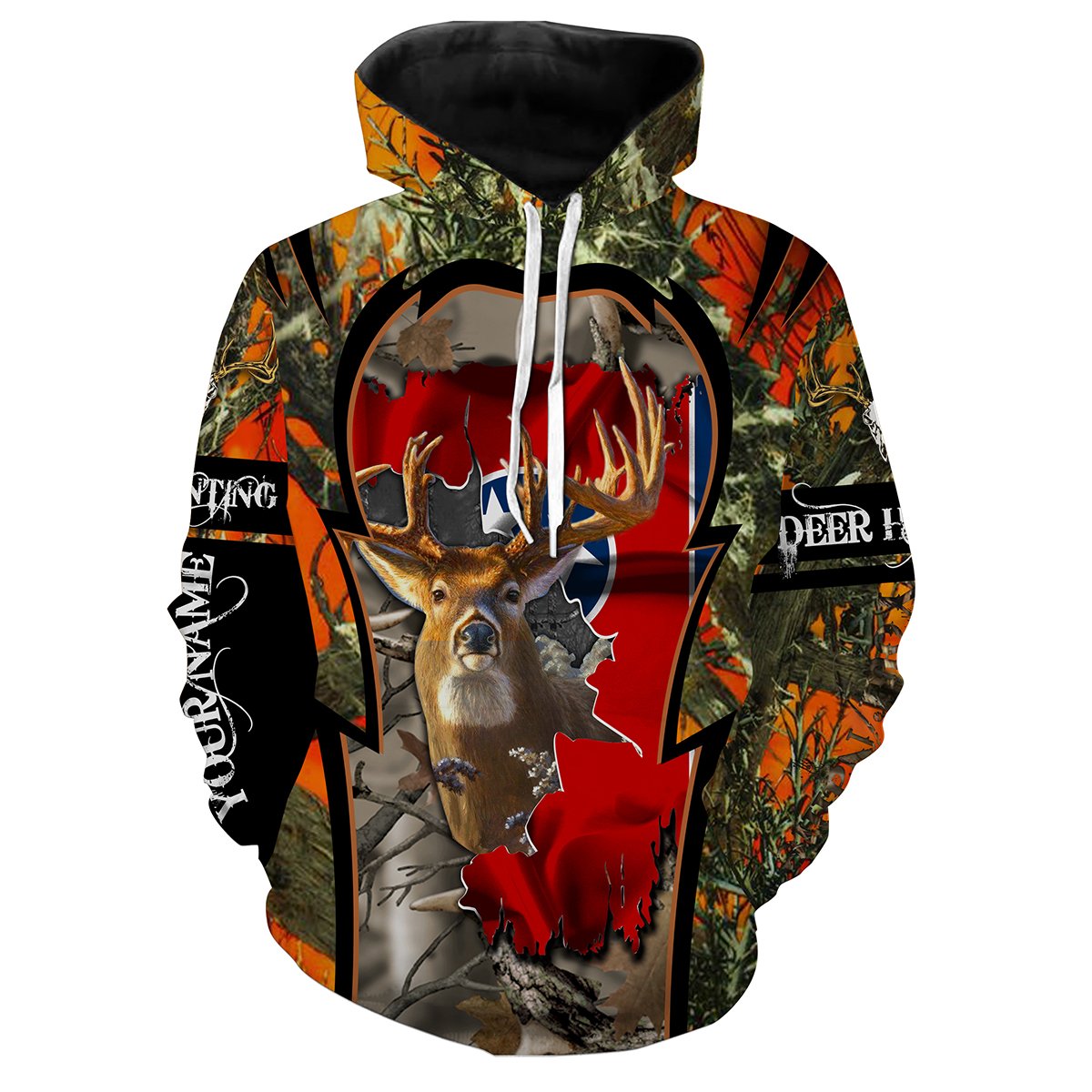 Tennessee Deer Hunting Camo Customize 3D All Over Printed Patriotic Hunting Shirts For Hunters  Hoodie Hoodie