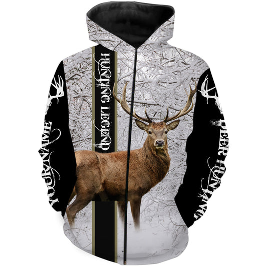 Personalized Deer Hunting Custom All Over Print Shirts  Zip Up Hoodie Zip Up Hoodie