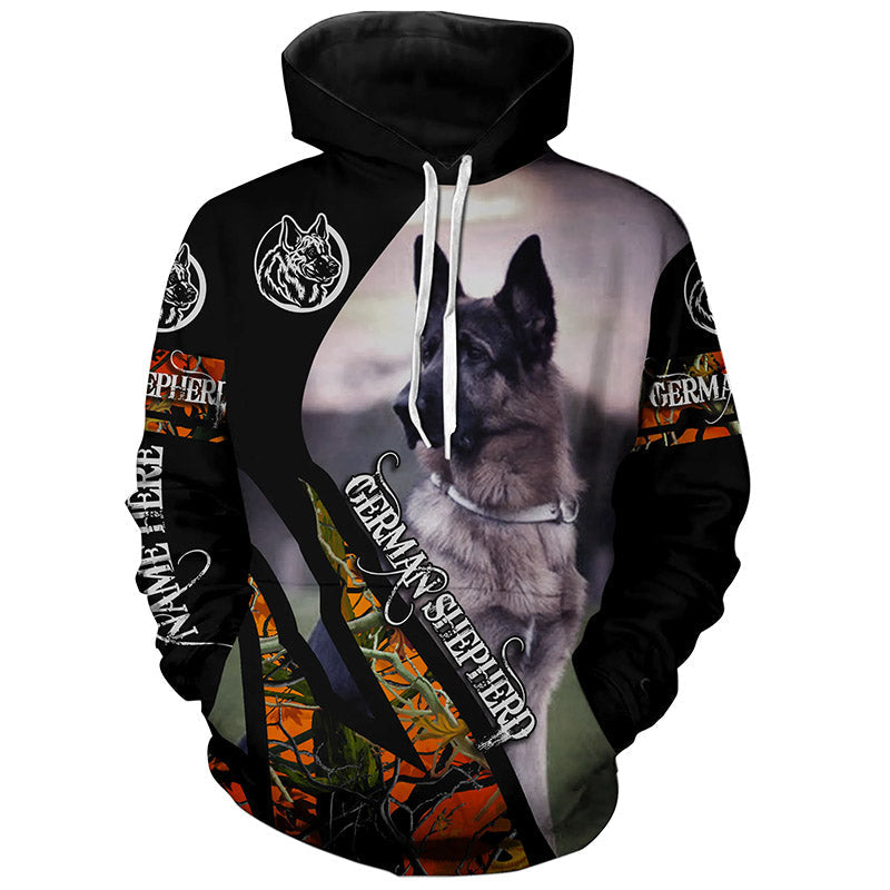 German Shepherd Hunting dog orange camo Customize 3D All over print shirts - various styles to choose all over T shirt Hoodie