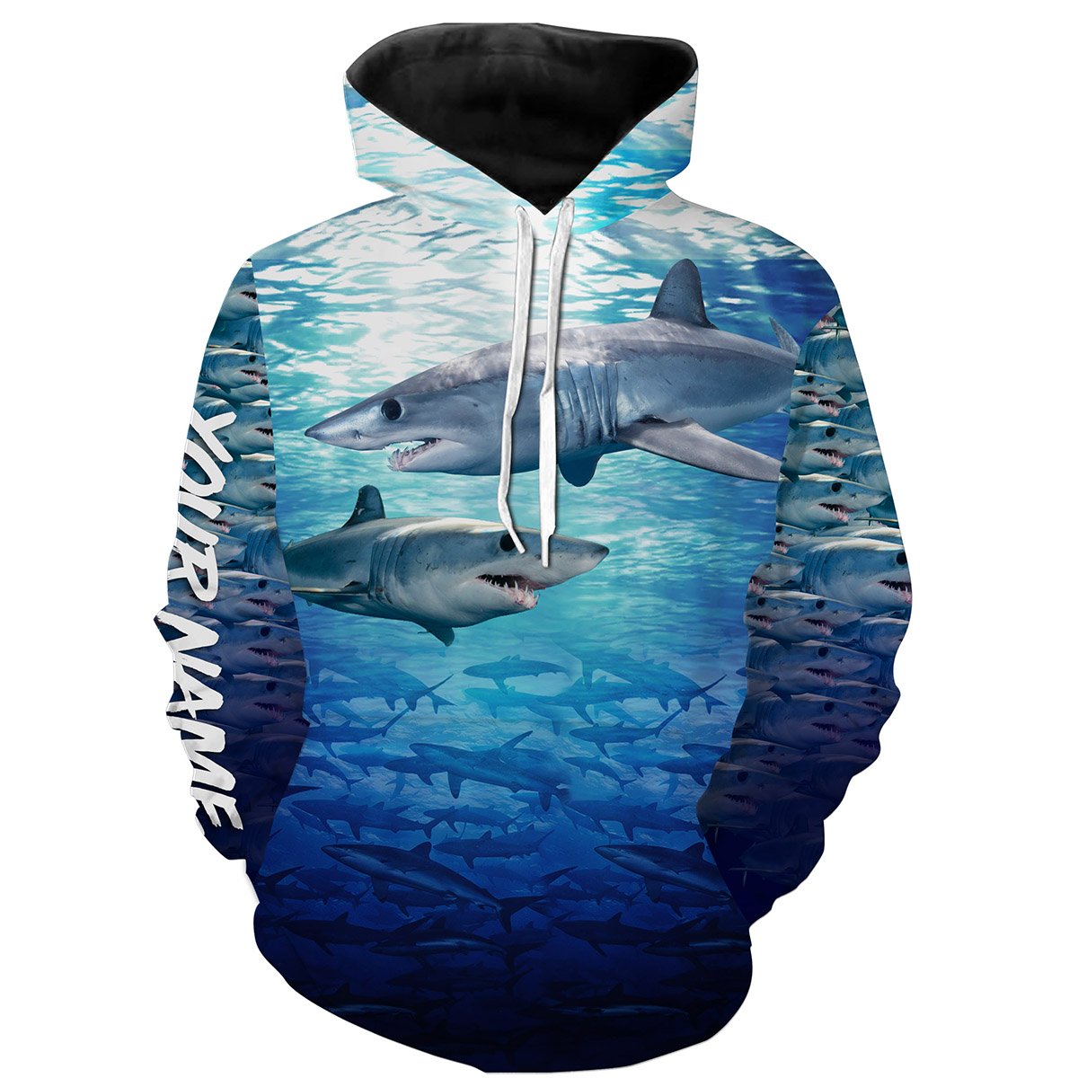 Mako Shark Fishing Custom name All over print shirts - personalized fishing gift for men Hoodie