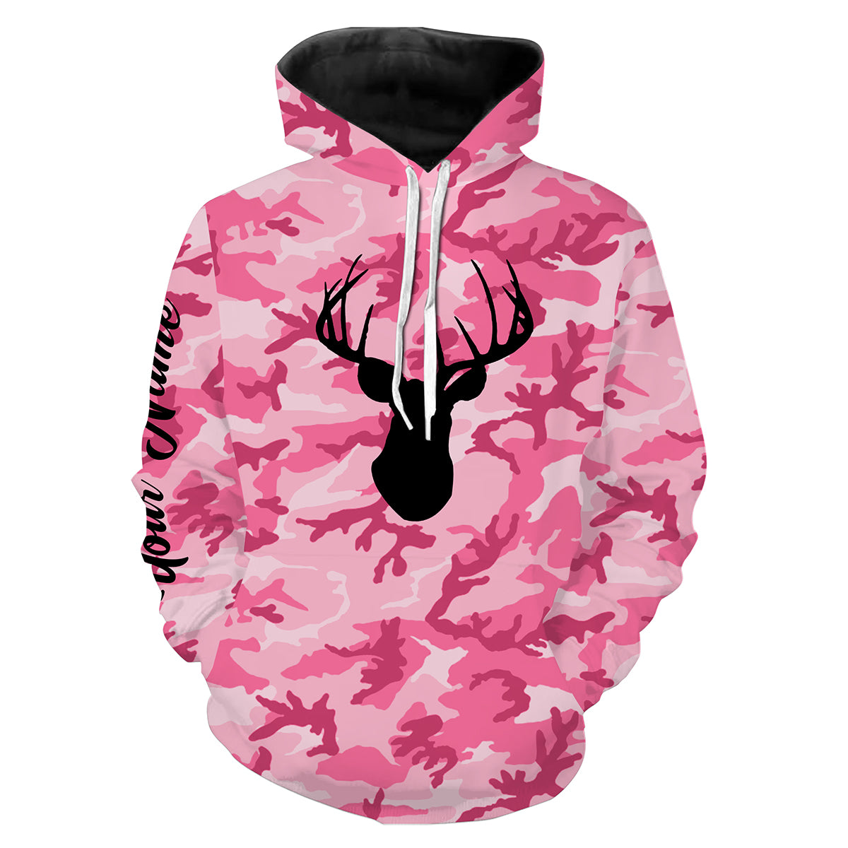 Beautiful Pink camouflage Deer Hunting Custom Shirts for girl and women - unique personalized gift for Huntress - IPH2383