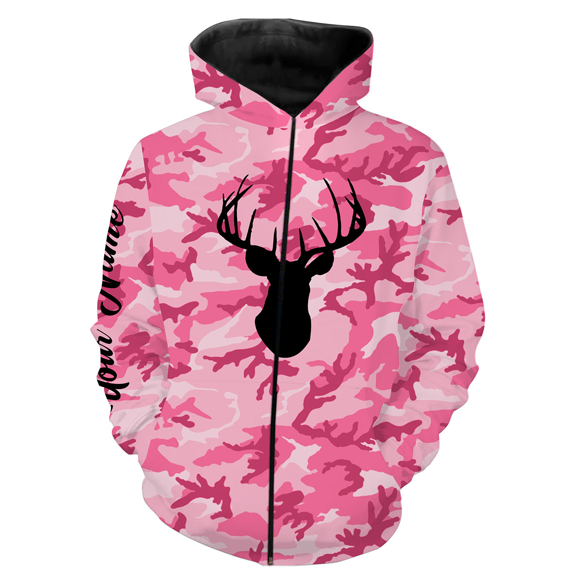 Beautiful Pink camouflage Deer Hunting Custom Shirts for girl and women - unique personalized gift for Huntress - IPH2383