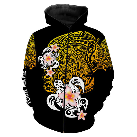 Sea Turtle Hawaiian Pattern Custom 3D All Over Print Shirts Zip Up Hoodie Zip Up Hoodie