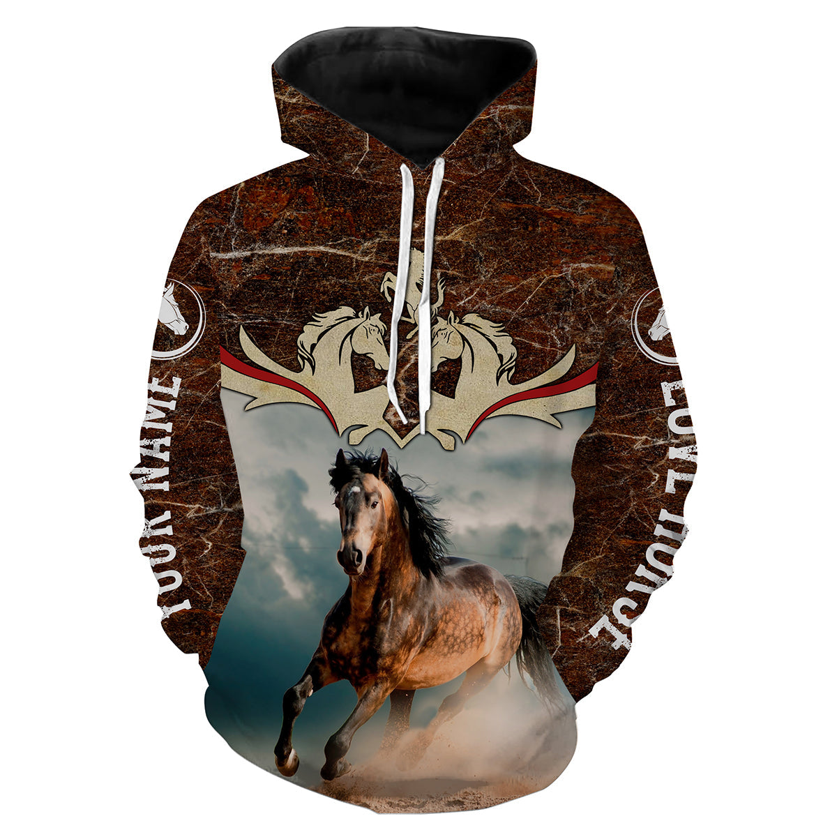 Quarter Horse running Custom All over print Shirts - personalized Horse shirts for men Hoodie