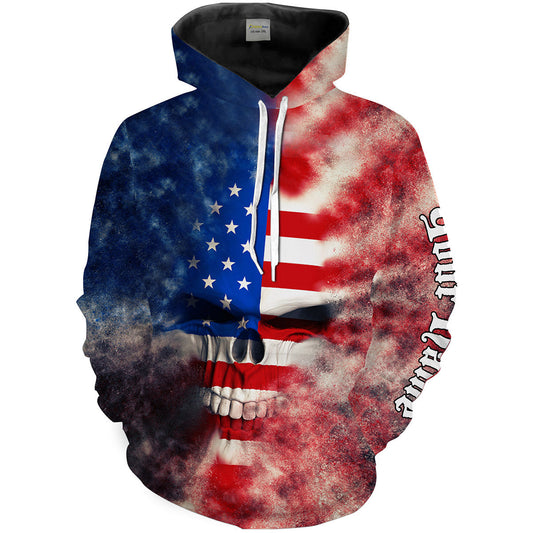 American Flag Skull Custom All over print shirt Hoodie