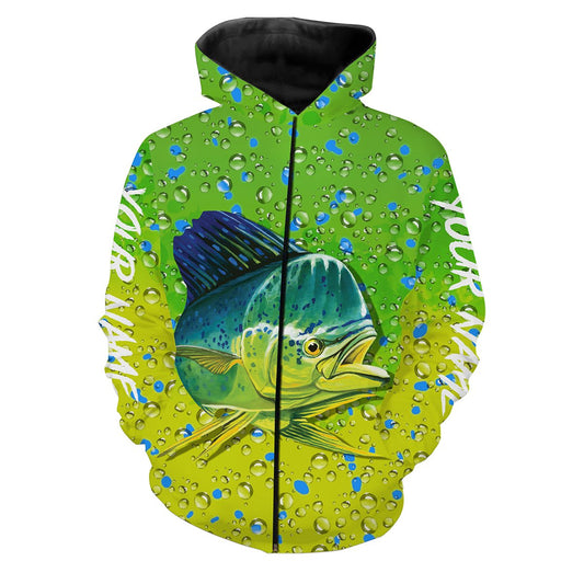 Mahi Mahi Fishing Skin Customize name All over print shirts - personalized fishing gift for men and women - IPH1014 Zip up hoodie