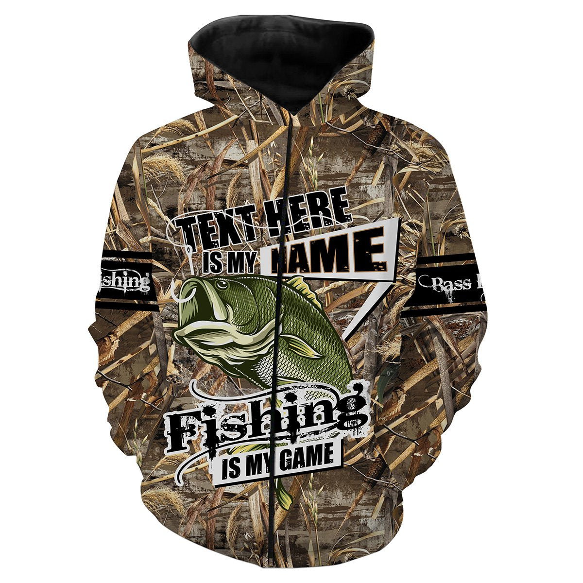 Bass Fishing is my game Camo Customize name All over print shirts - personalized fishing gift for men, women and kid - IPH1146