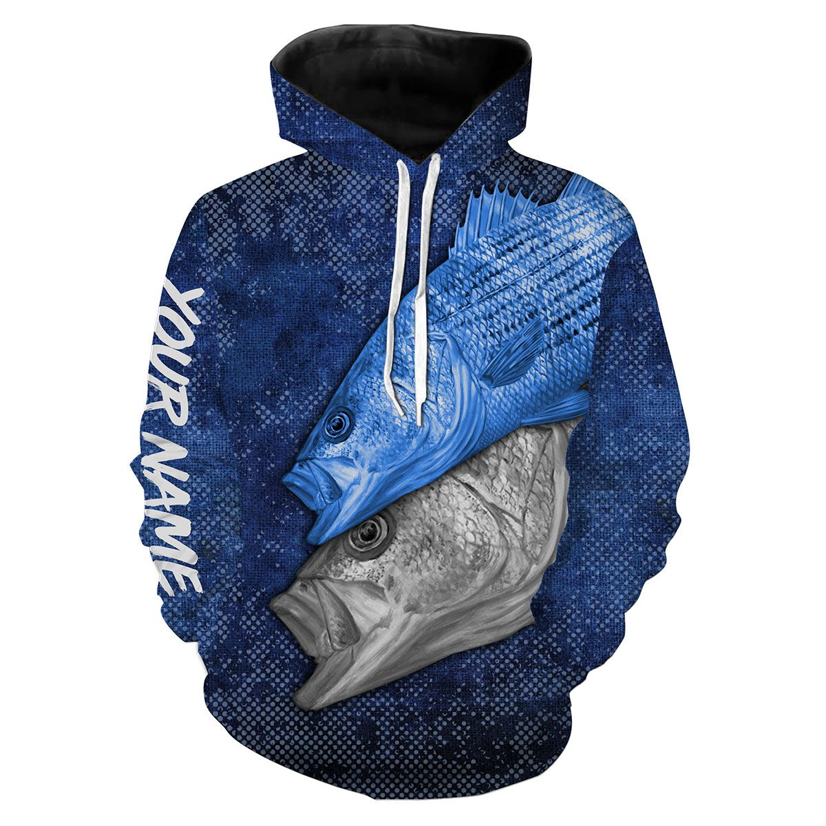 Striped Bass Fishing Camo Personalized All over printed performance Fishing Shirts on fishing season - IPH1264 Hoodie