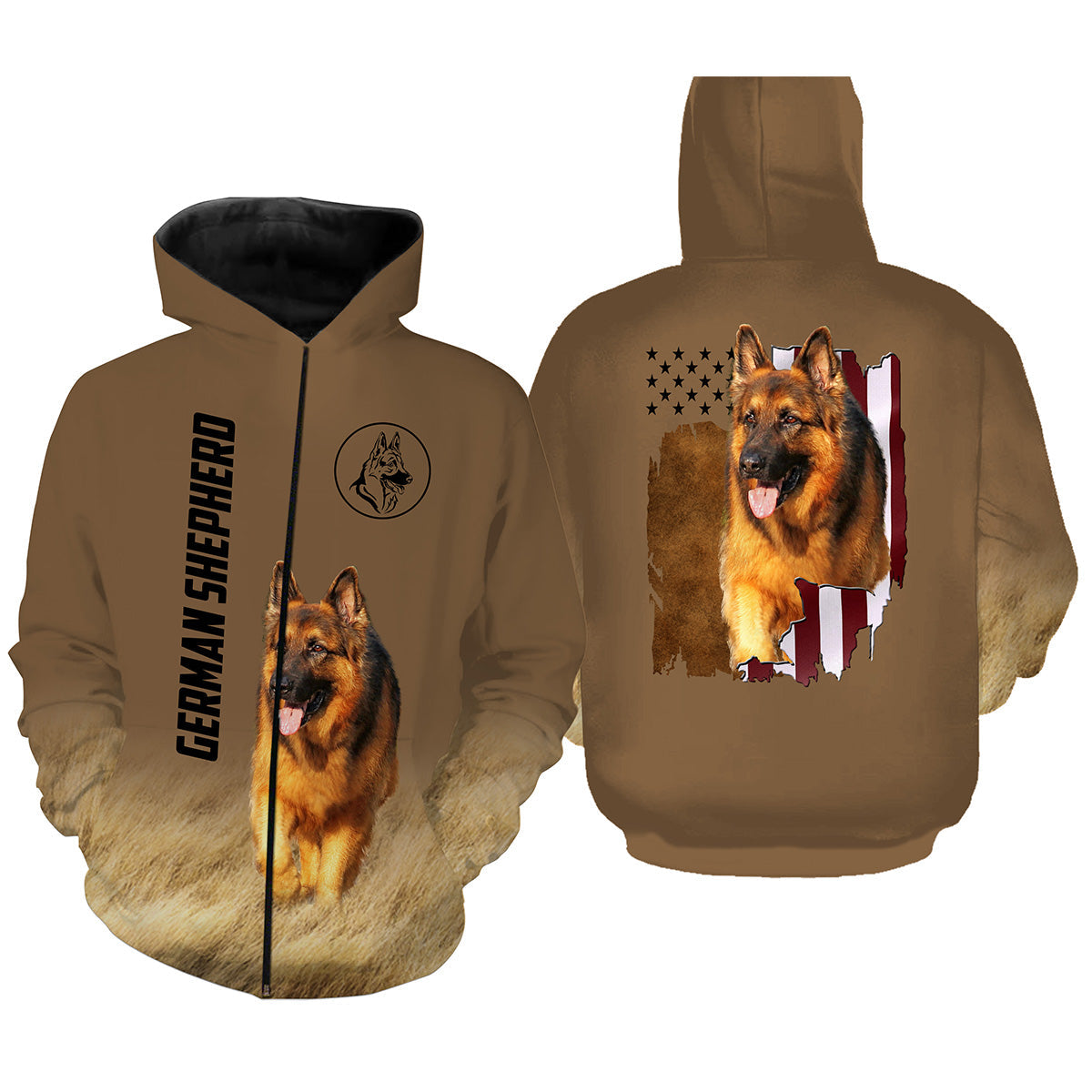 German Shepherd Hunting Fishing dog 3D All over print shirts - various styles to choose all over T shirt