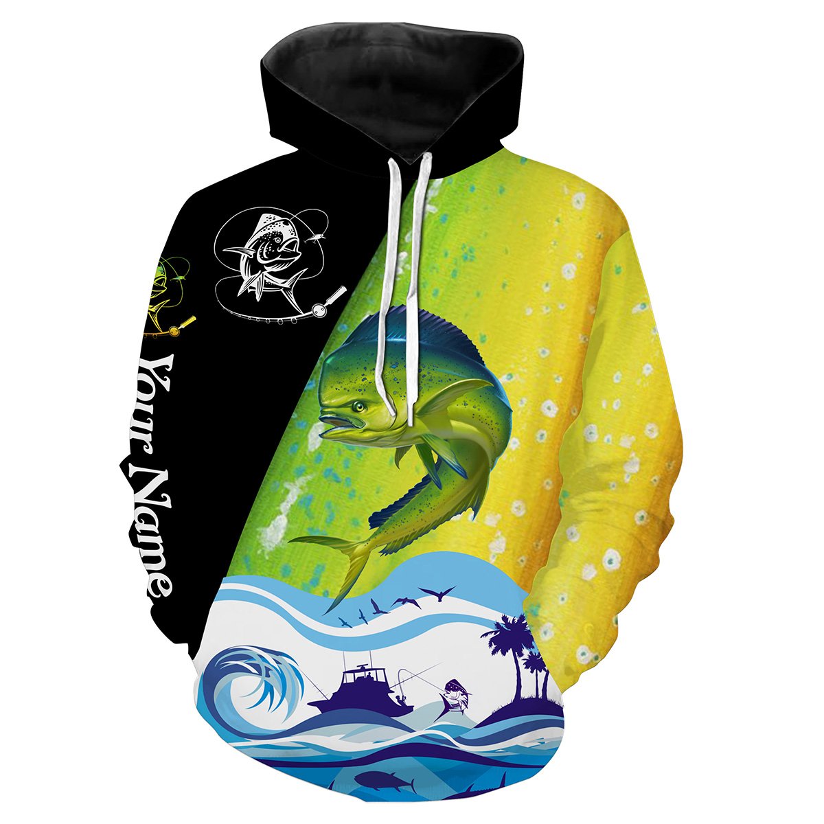 Mahi Mahi Fishing scale Customize name All over print shirts - personalized fishing gift for men and women - IPH1029 Hoodie