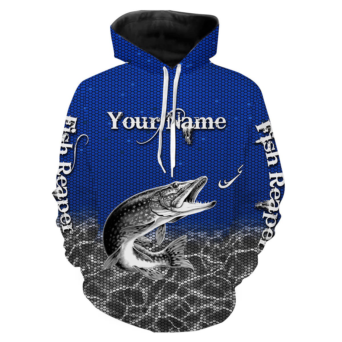 Nothern Pike fishing Fish Reaper Customize name All over print shirts Personalized Fishing gift for men and women - IPH1026 Hoodie