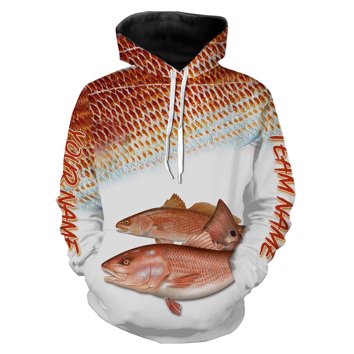 Redfish Puppy Drum Fishing Customize name All over print shirts - personalized fishing apparel for Fishing Team - IPH1039 Hoodie