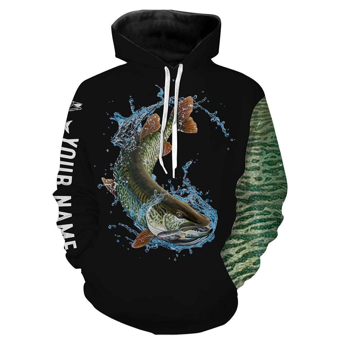 Musky Fishing scale Customize name All over printed shirts - personalized fishing shirts for men Hoodie