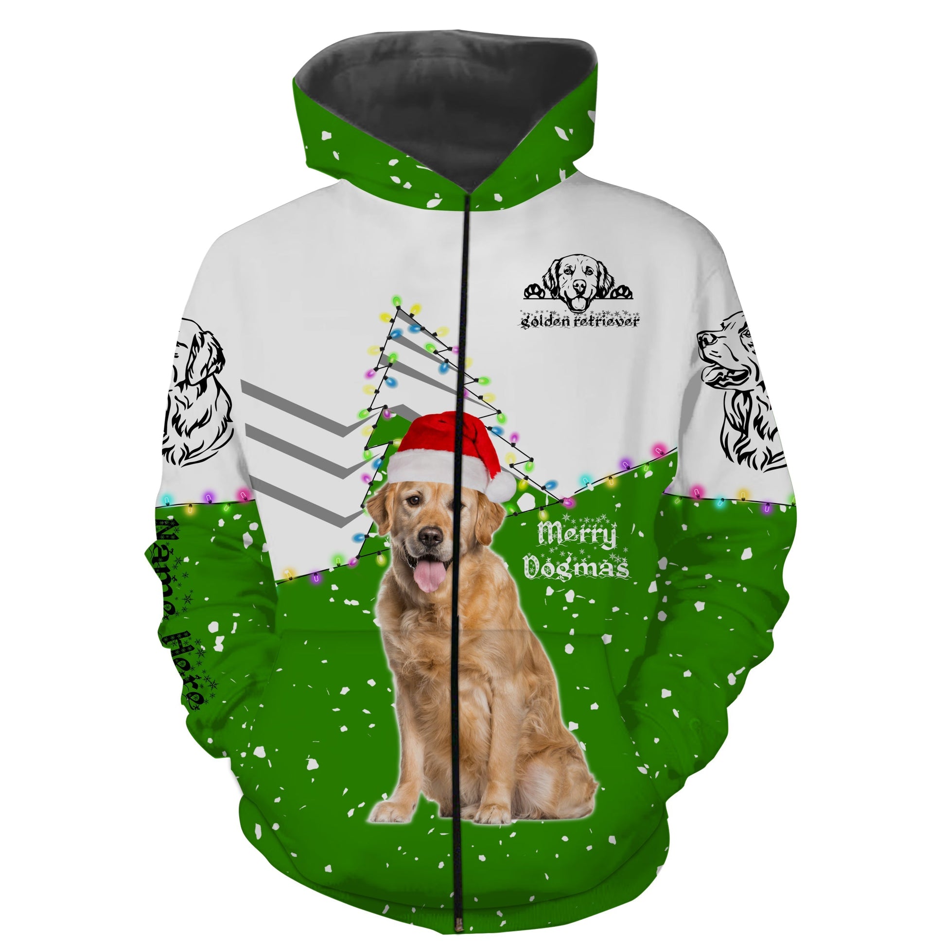 Cute funny Golden Retriever Christmas 3D All over Sweatshirt