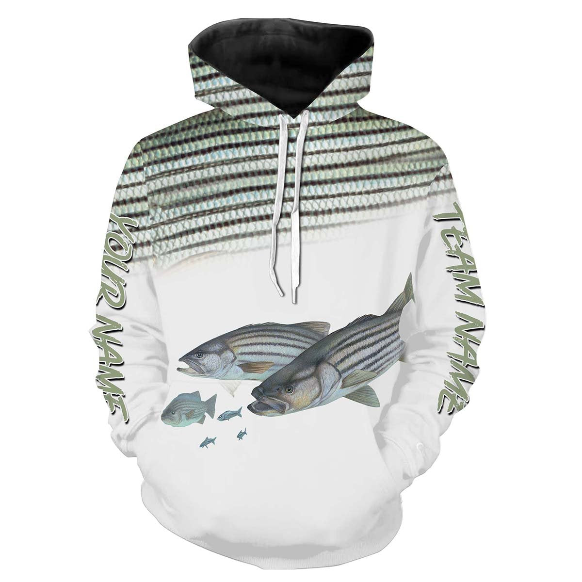 Striped Bass (Striper) Fishing Customize name All over print shirts - personalized fishing apparel for Fishing Team - IPH1040 Hoodie