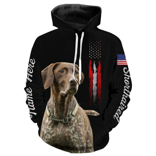 German Shorthaired Pointer dog Hunting Custom all over print Shirts - Personalized gift for men Hoodie