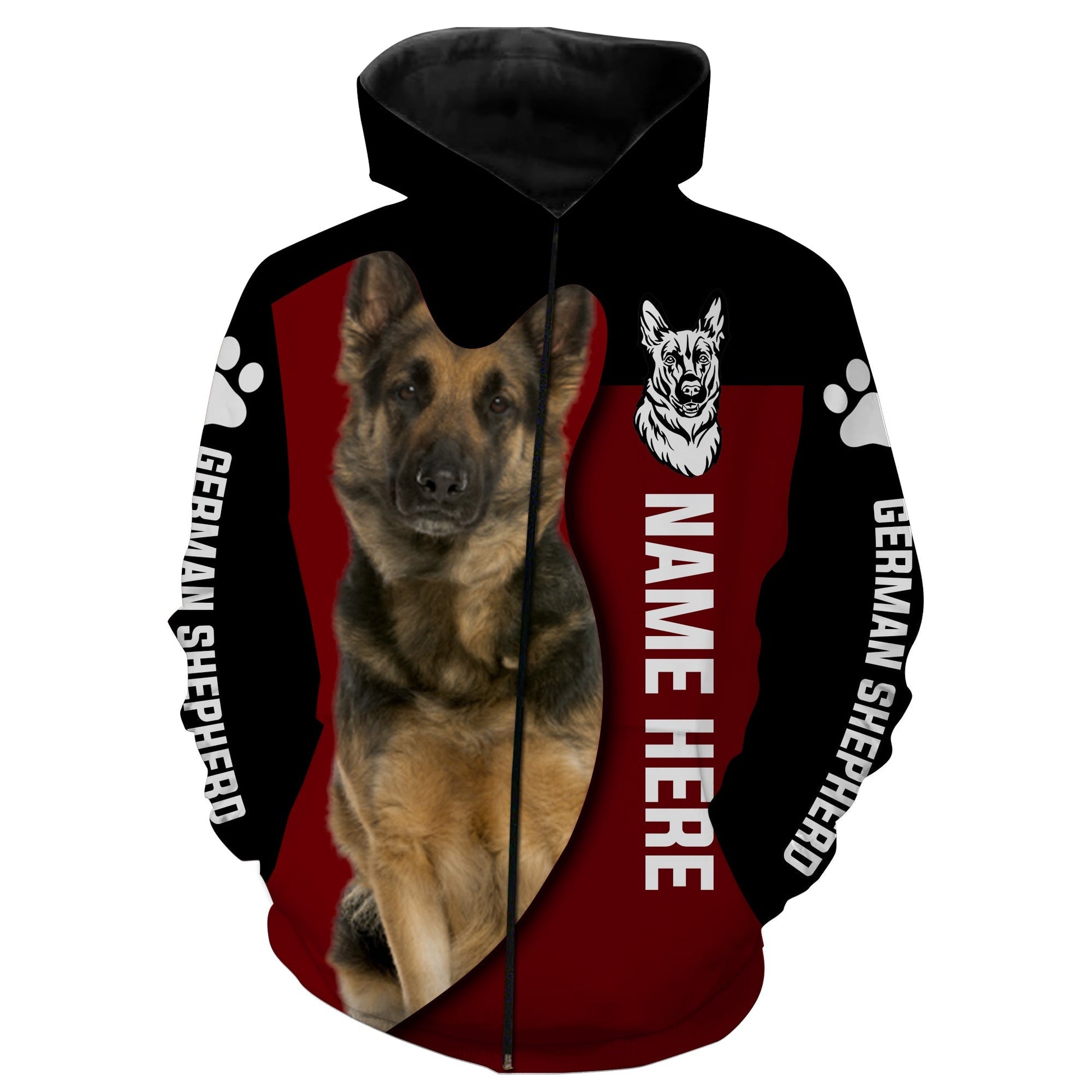 German Shepherd Dog Hunting Full printing Custom All over print shirts Zip up hoodie