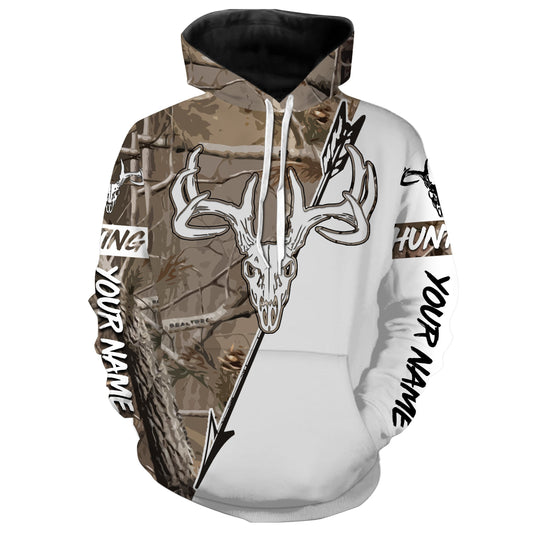 Bow Hunting Archery Deer skull Customzie 3D All over printed shirts - personalized hunting gifts for men Hoodie