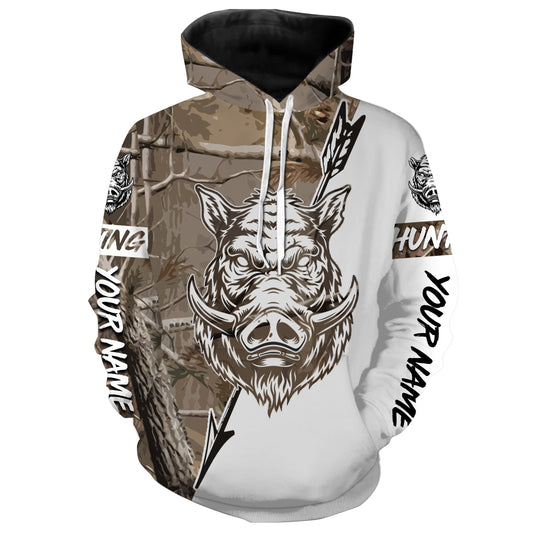 Custom Bow Hunting Wild Boar Camo T Shirt Hoodie Hoodie