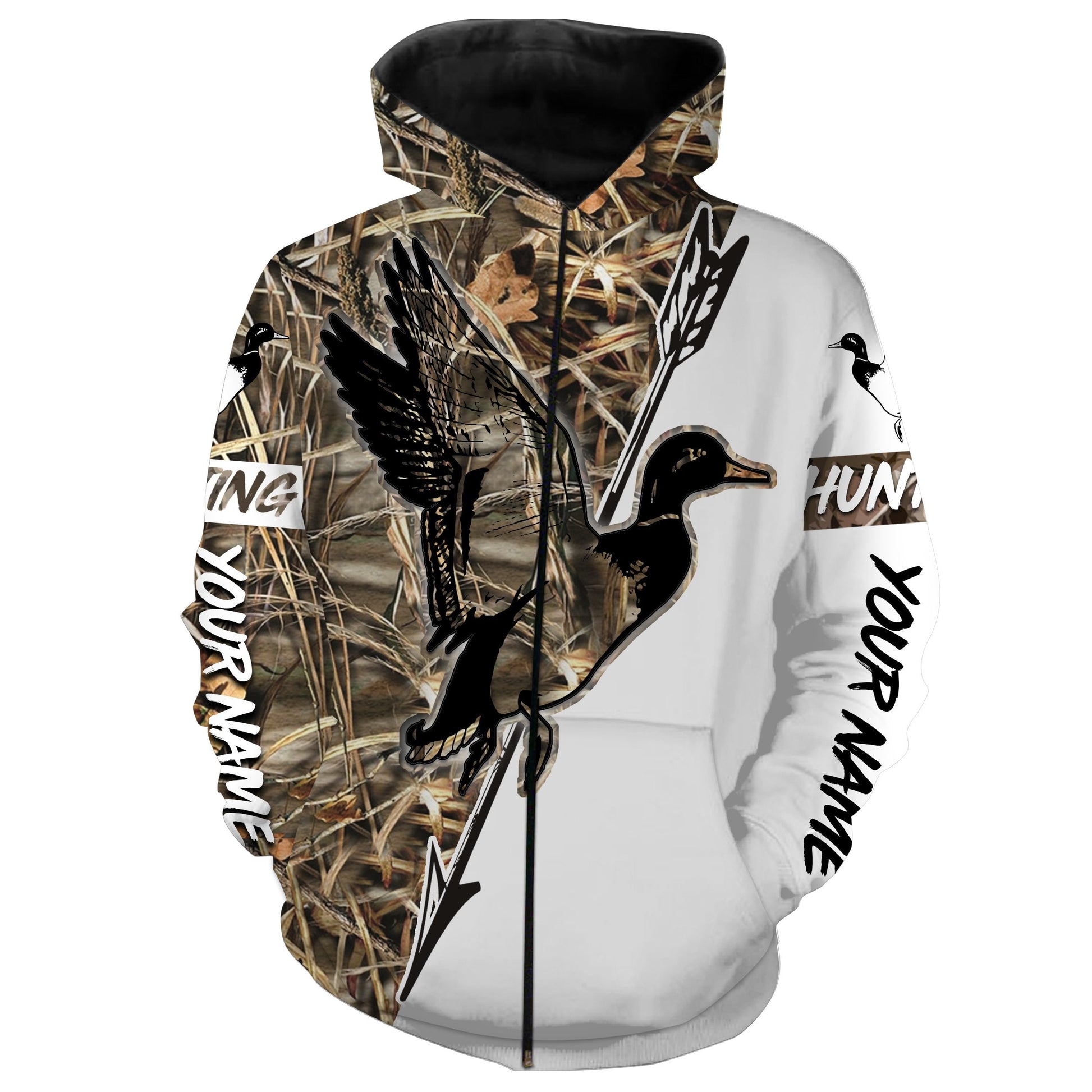 Duck Hunting tattoo camo bow hunter archer Customize name 3D All over print shirts - personalized hunting apparel gift for men, women and kid - IPH1957