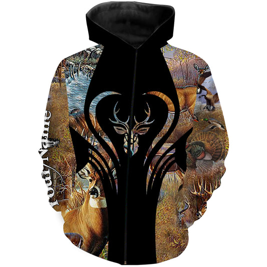 Best Deer Hunting Camo Custom All Over Print Shirts For Deer Hunter In Deer Season Zip Up Hoodie Zip Up Hoodie