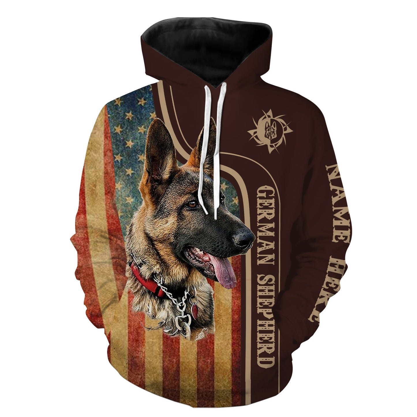 German Shepherd Dog Hunting American Flag Custom All over print Shirts Hoodie Hoodie