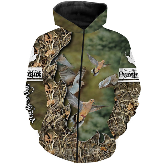 Dove Hunting shirt bird hunting camo Custom All over print shirts for men Zip up hoodie