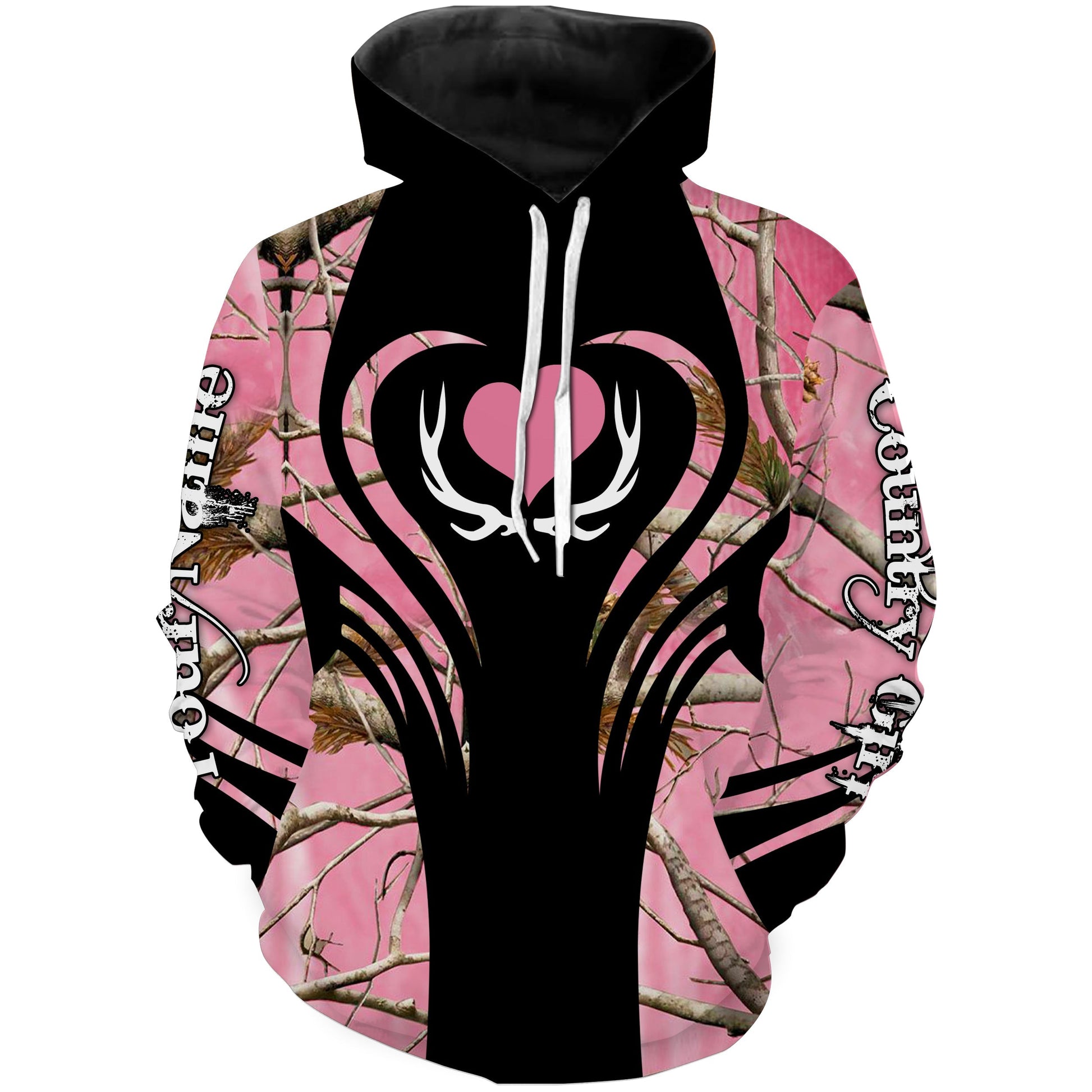 Beautiful Country girl Deer Hunting girls Pink camo Custom All over print shirts - IPH2478 Hoodie