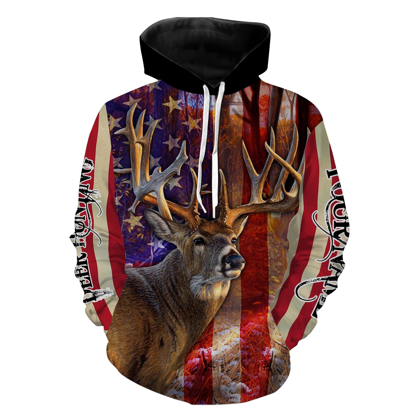 American Flag Custom Deer Hunting Shirts Hoodie Hoodie