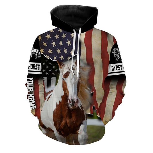 Gypsy Horse Vintage Style Customize Name 3D All Over Print Shirts  Hoodie Hoodie