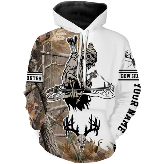 Bow Hunting Deer Skull Camo Customize 3D All Over Printed Hunting Shirts  Hoodie Hoodie