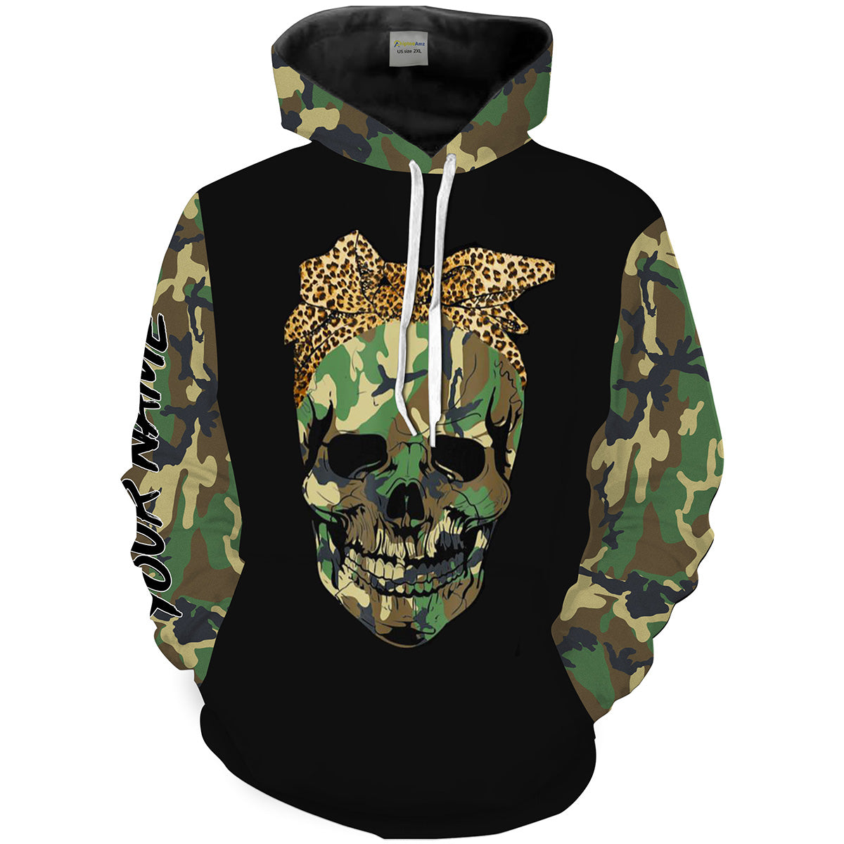 Womens Custom Camo Skull shirt, Skull Clothing for Women - IPHW785 Hoodie