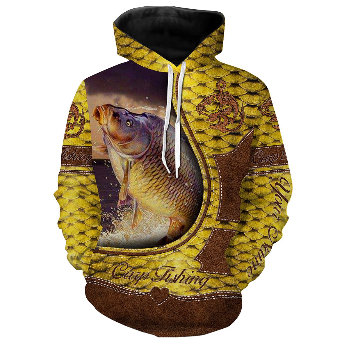 Carp Fishing Scale Customize Name 3D All Over Print Shirts  Hoodie Hoodie