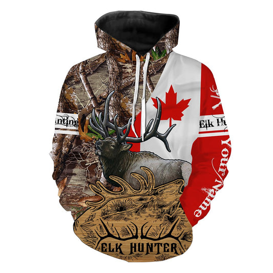 Canada Elk Hunting Customize Name 3D All Over Printed Shirts Personalized Hunting Gift For Adult And Kid- NQS548