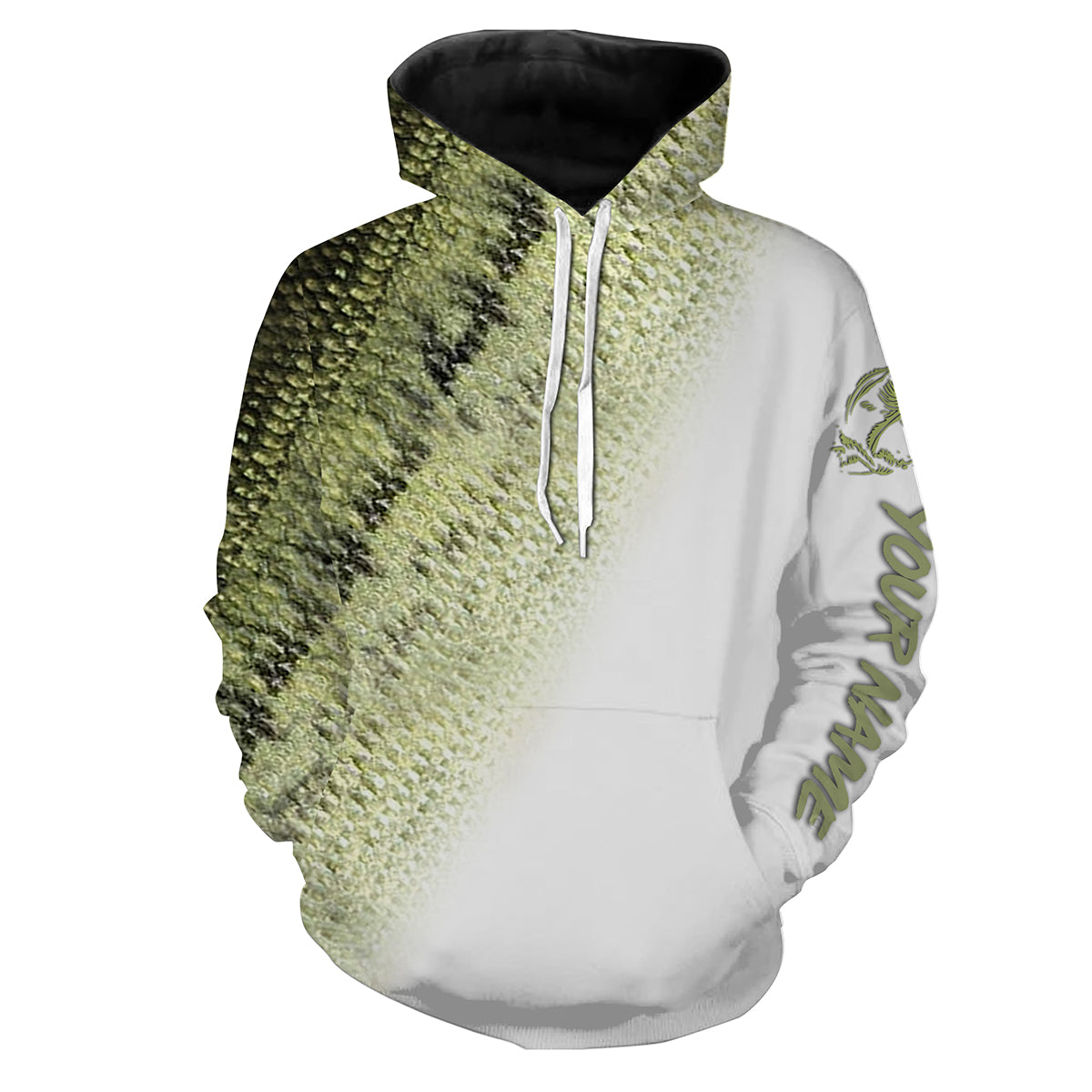 Bass Fishing Scale Customize Name 3D All Over Printed Shirts Personalized Fishing Gift NQS215 Hoodie