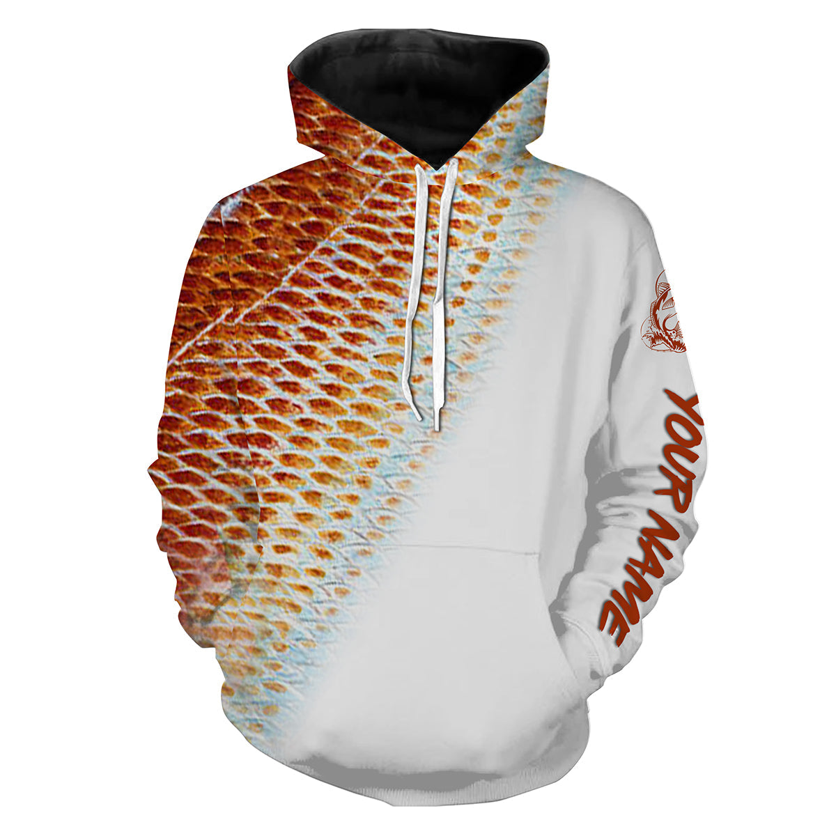 Redfish Puppy Drum Fishing Scale Customize Name 3D All Over Printed Shirts Personalized Fishing Gift NQS216 Hoodie