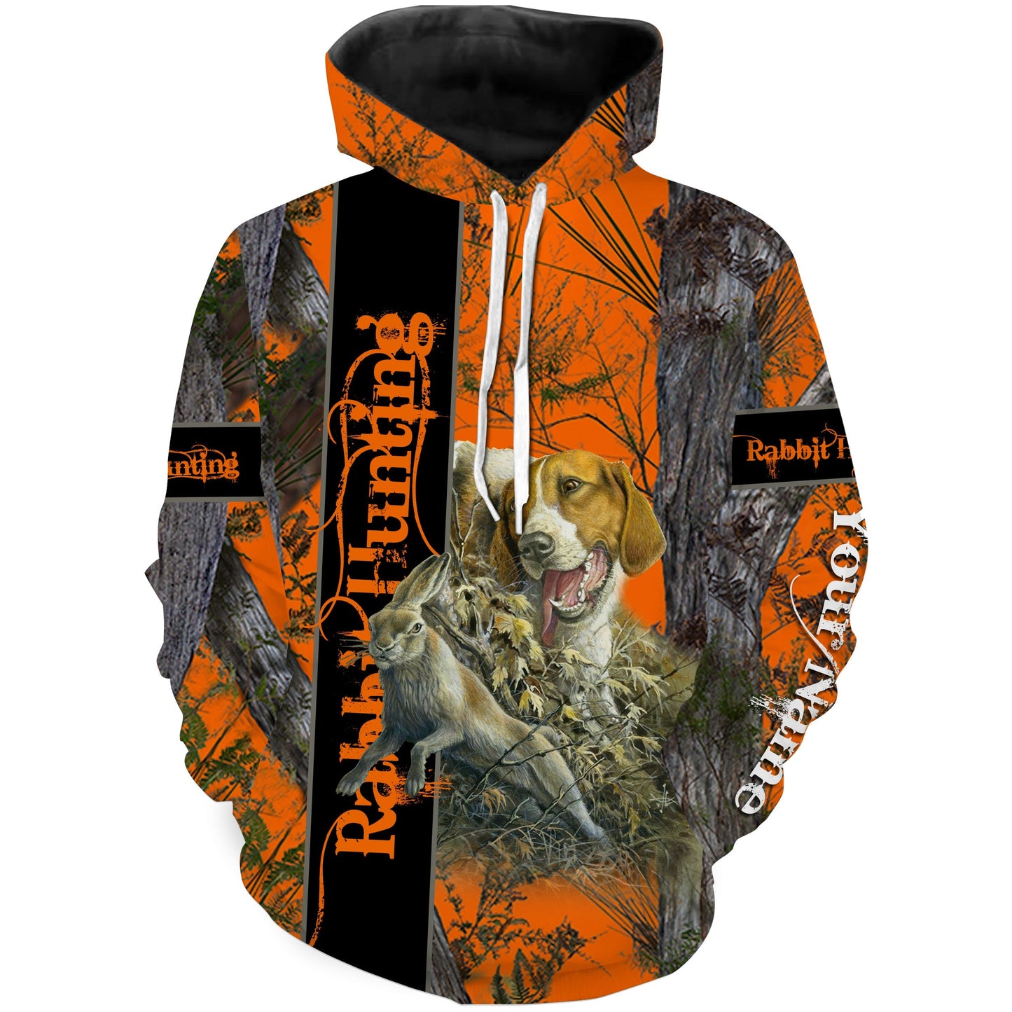 Rabbit hunting with beagles orange camo rabbit hunting dogs Customize Name 3D All Over Printed Shirts Personalized gifts for rabbit hunter NQS1431