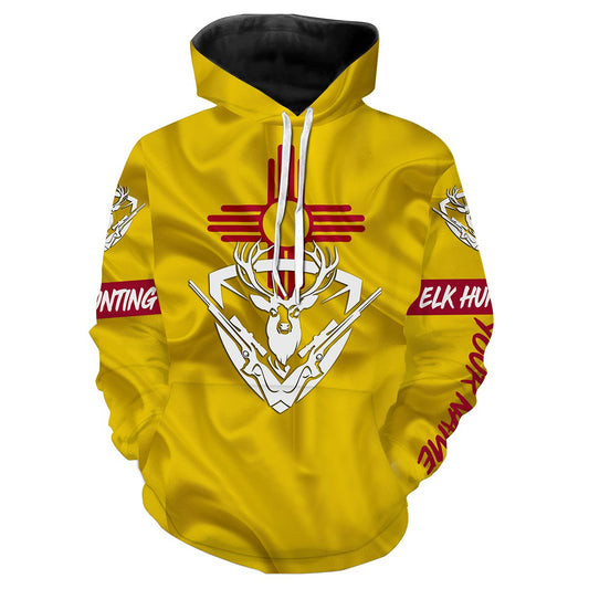 New Mexico Nm Elk Hunting Customize Name 3D All Over Printed Shirts For Adult And Kid Personalized Hunting Gift Nqs591 Hoodie Hoodie