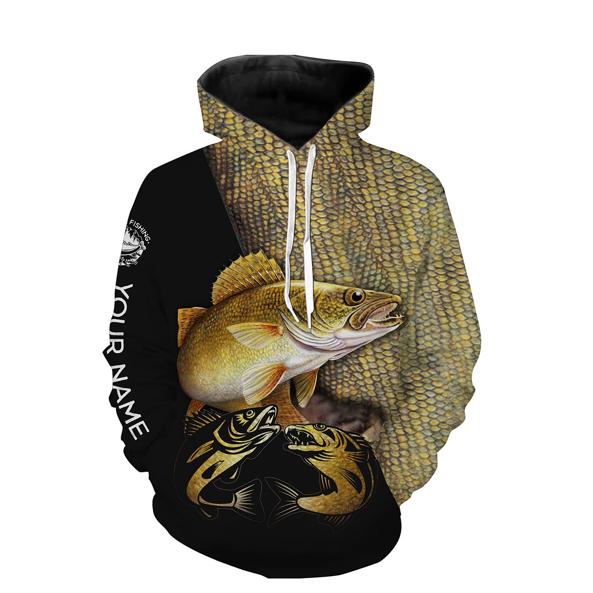 Walleye fishing customize name all over print shirts personalized fishing gift NQS228 Hoodie